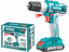 TOTAL-TOOLS Vrtací šroubovák aku,1x2000mAh, 20V Li-ion, nabíječka 2h