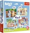 Trefl PUZZLE 4v1 Bluey a jeho svět 29x21cm skládačka 71 dílků