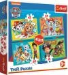 Trefl PUZZLE 4v1 Šťastný den Tlapková patrola 29x21cm 71 dílků skládačka