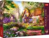 Trefl PUZZLE PREMIUM Čas na čaj Dřevěná chata 68x48cm 1000 dílků