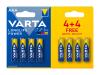 Varta Baterie mikrotužková AAA LR03 (4+4ks) alkalická Longlife Power