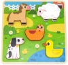 Viga DŘEVO Vkládačka Zvířátka farma puzzle vkládací na desce 5 dílků Viga DŘEVO Vkládačka Zvířátka farma puzzle vkládací na desce 5 dílků