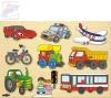 Woody DŘEVO Baby puzzle vkládací Dopravní prostředky na desce 9 dílků Woody DŘEVO Baby puzzle vkládací Dopravní prostředky na desce 9 dílků