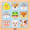 Woody DŘEVO Zvířecí hlavičky domáci baby skládačka na desce 18 dílků Woody DŘEVO Zvířecí hlavičky domáci baby skládačka na desce 18 dílků