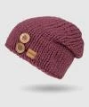 WOOX Berry Button Beanie vínová pánská čepice WOOX Berry Button Beanie vínová pánská čepice