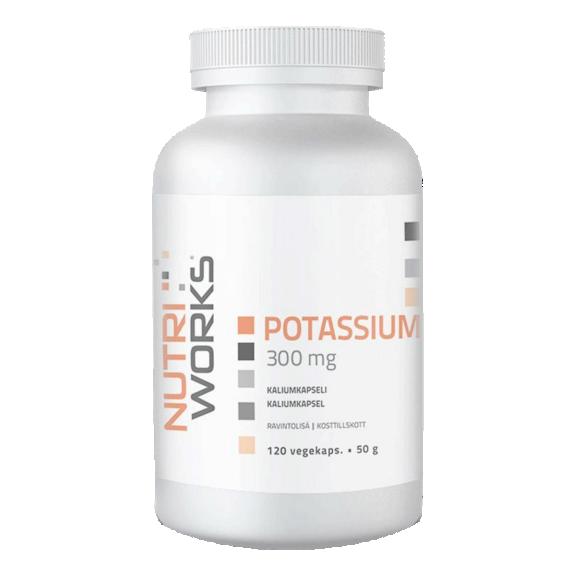 NutriWorks Potassium 300mg 120 kapslí