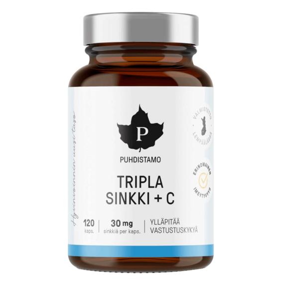 Puhdistamo Triple Zinc + Vitamín C 120 kapsúl