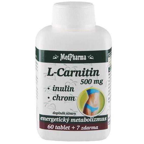 Levně MedPharma L-Carnitin 500 mg + inulin + chrom 67 tablet