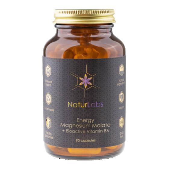 NaturLabs Energy Hořčík malát + bioaktivní vitamin B6 90 kapslí