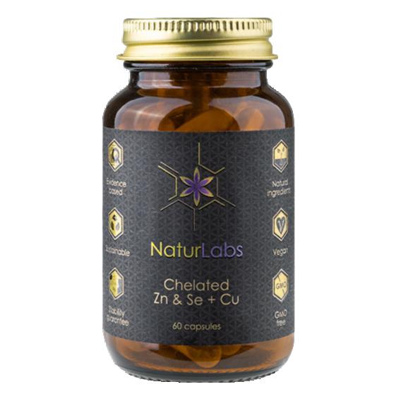 NaturLabs Zinek Selen chelátové + Měď 60 kapslí
