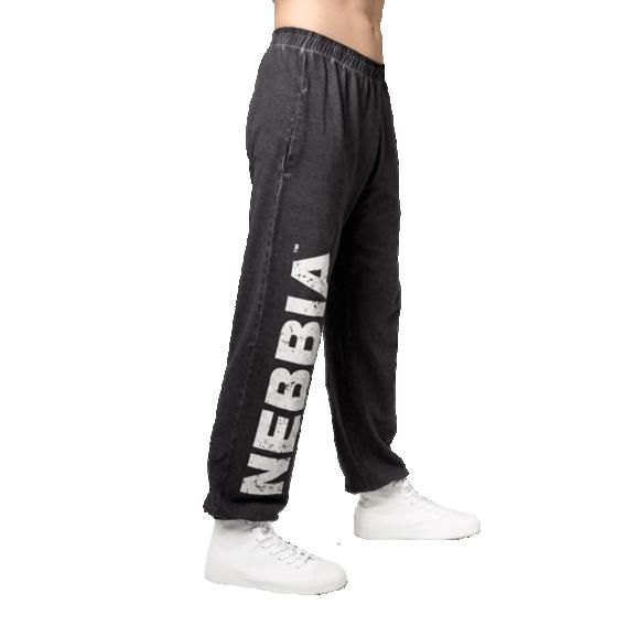 Nebbia Washed-off voľné baggy tepláky s vreckami GYM BRO 373