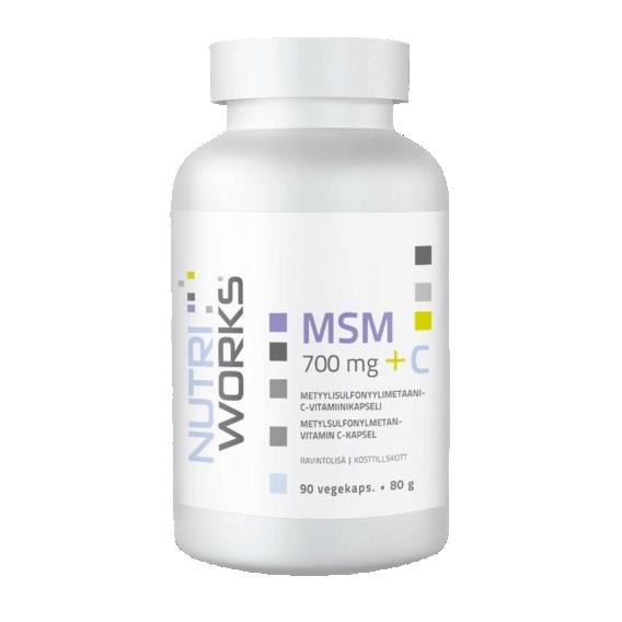 NutriWorks MSM 700mg + C 90 kapslí