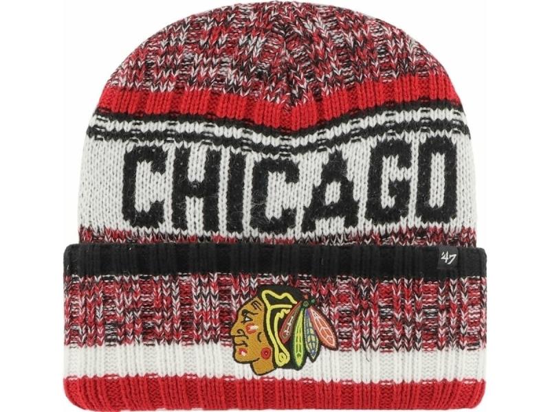 Levně 47 Brand Pánská Zimní Čepice Chicago Blackhawks Quick Route \'47 Cuff Knit - Senior, Chicago Blackhawks