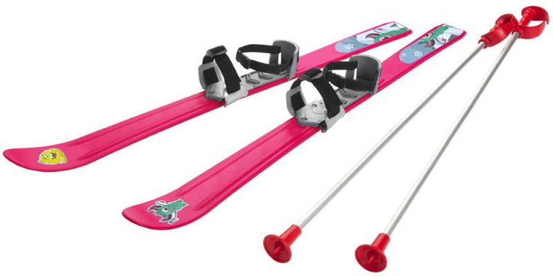 Acra PLASTKON Lyže carvingové Baby Ski 90cm Růžové s vázáním a holemi