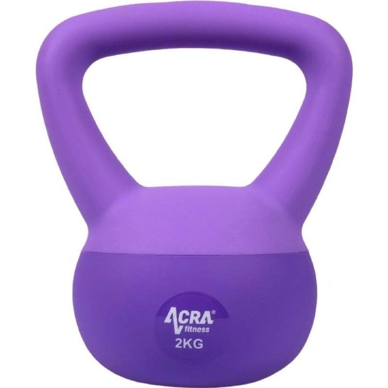 ACRA Soft PVC Kettlebell 2 kg, fialový
