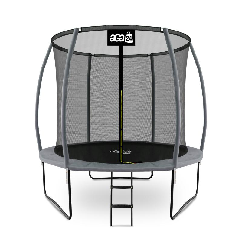 Aga SPORT EXCLUSIVE Trampolína 250 cm Šedá + ochranná sieť + rebrík