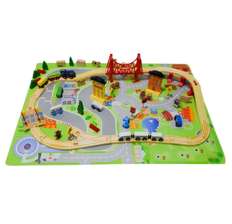 Aga4Kids Dřevěná vláčkodráha 75 dílů (VÝPRODEJ)