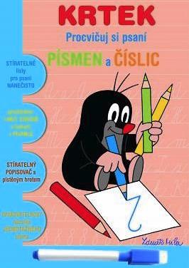 Akim Psaní písmen a číslic Krtek (Krteček) stíratelný sešit s popisovačem 1