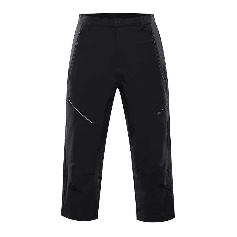 Alpine Pro WEDER pánské černé softshellové capri kalhoty 3/4