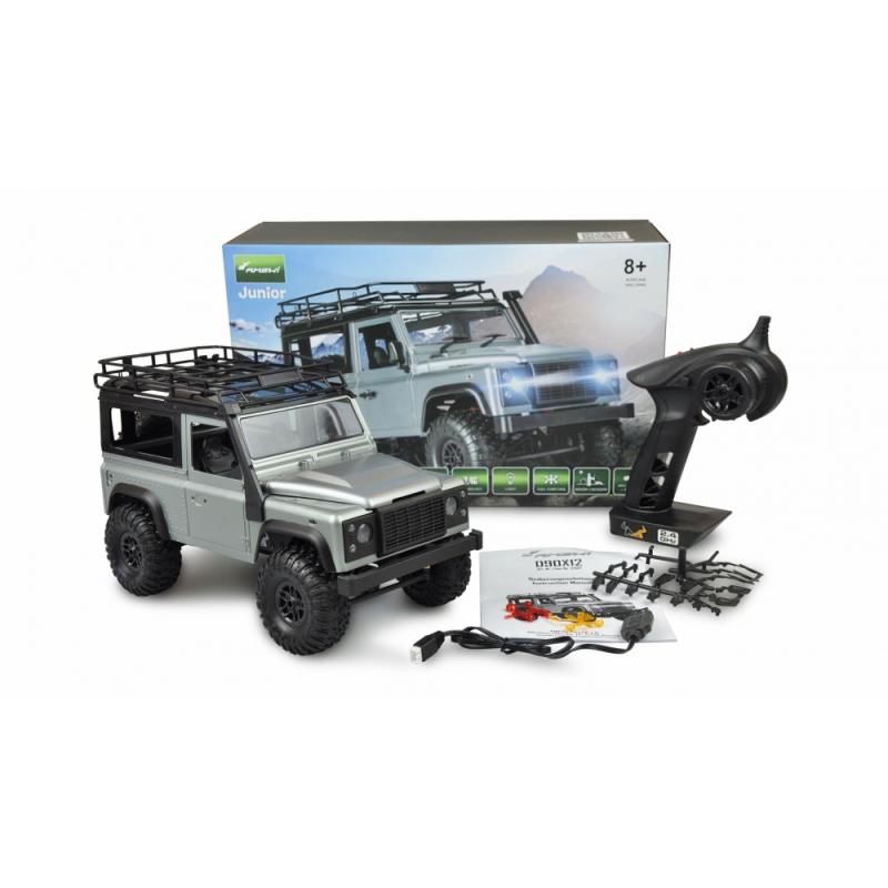 Amewi RC crawler D90 Defender prporcionální, 1:12 stříbrná