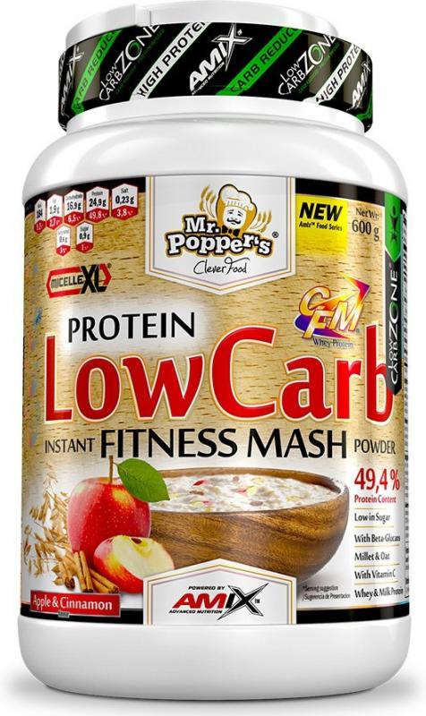 Levně Amix Mr.Poppers Low Carb Mash 600g - Apple-cinnamon