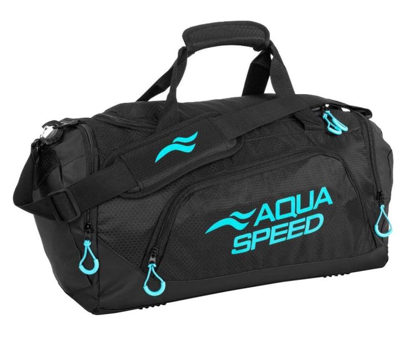Aqua-Speed Duffle Bag L sportovní taška černá-tyrkysová