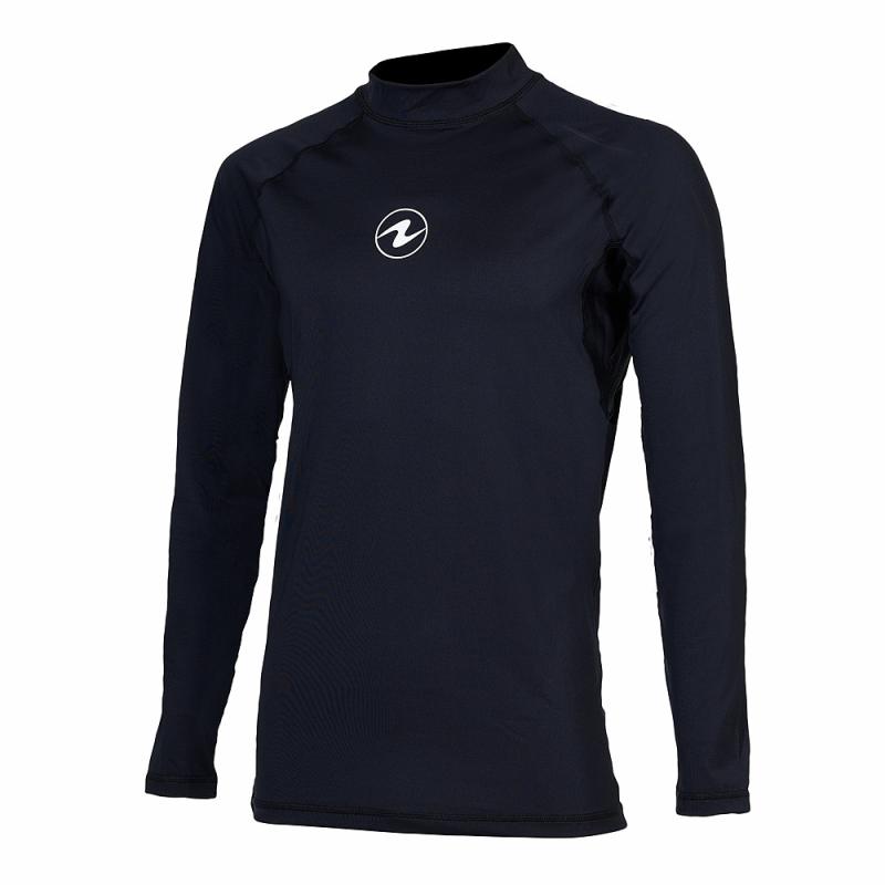Aqualung Pánske lycrové tričko Aqua Lung SLIM FIT čierna, dlhý rukáv
