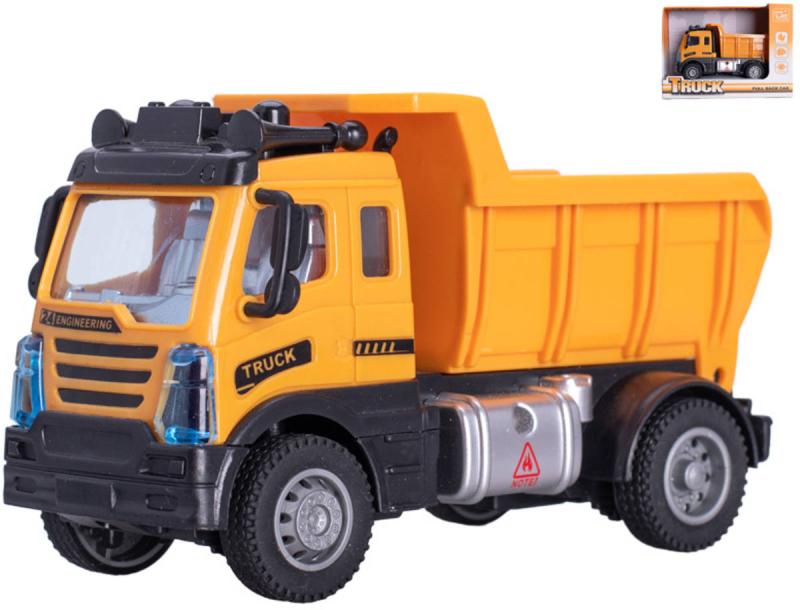 Auto nákladní stavební zpětný chod sklápěčka žlutá plast