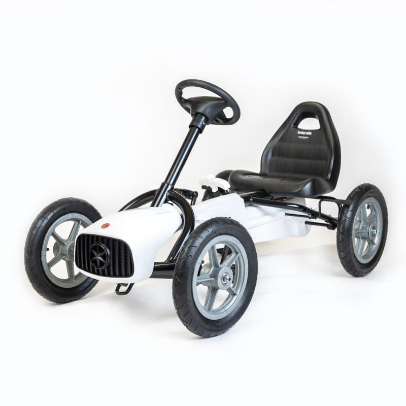 BABY MIX Dětská šlapací motokára Go-kart Buggy bílá