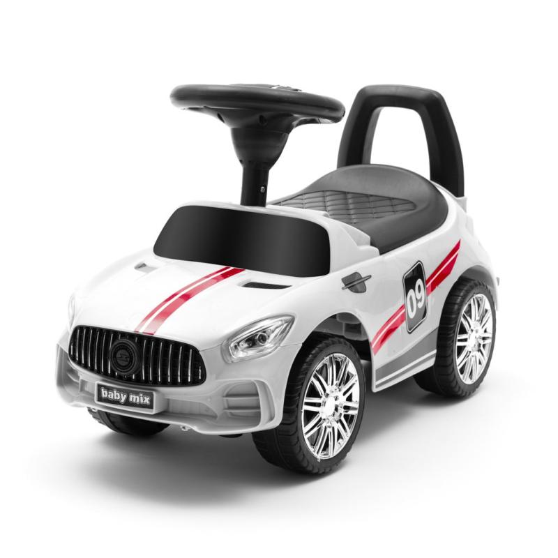 BABY MIX Dětské odrážedlo se zvukem RACER bílé