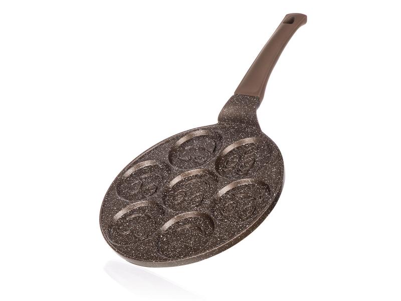 BANQUET Lívanečník GRANITE BROWN Smile 26cm, 7 lívanců, nepřilnavý povrch