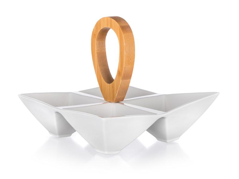 BANQUET Miska dělená 21x21x17cm porcelán/bambus BRILLANTE