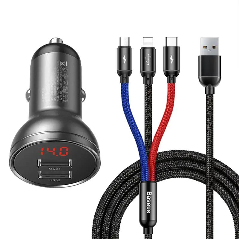 Baseus Nabíječka s displejem 24W + kabel USB 3w1 1,2m