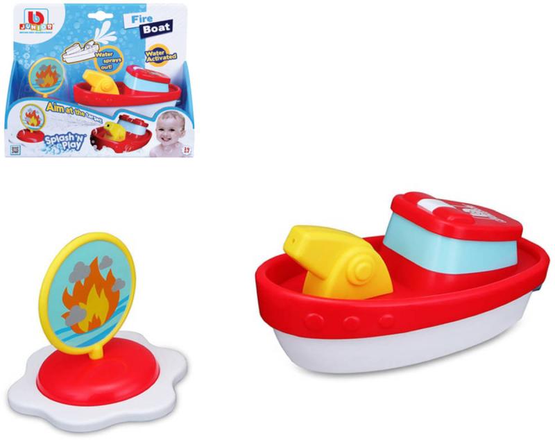 BBurago Junior baby člun hasičský do vody do vany na baterie