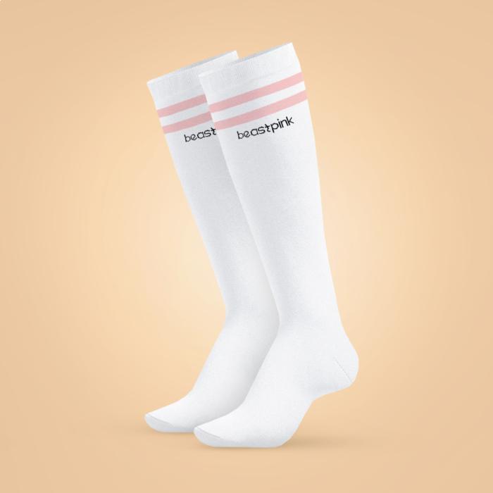 BeastPink Ponožky High Socks White