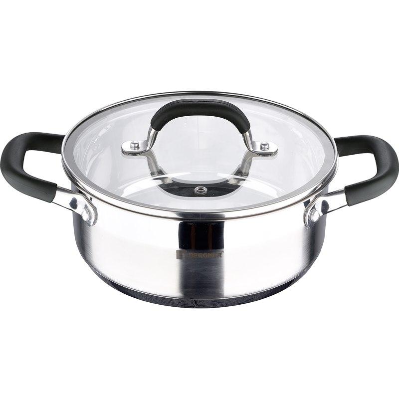Bergner Kastrol s poklicí nerez MIDNIGHT 20 cm 2,3 litru