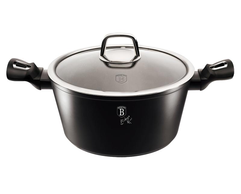 Berlingerhaus Kastrol s poklicí s mramorovým povrchem 20 cm Black Silver Collection