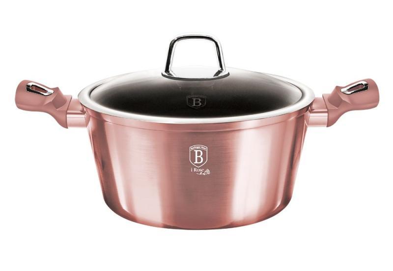 Berlingerhaus Kastrol s poklicí s mramorovým povrchem 20 cm I-Rose Edition (VÝPRODEJ)