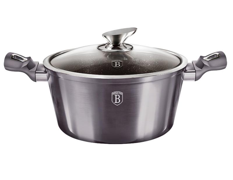 Berlingerhaus Kastrol s poklicí s mramorovým povrchem 24 cm Carbon PRO Line