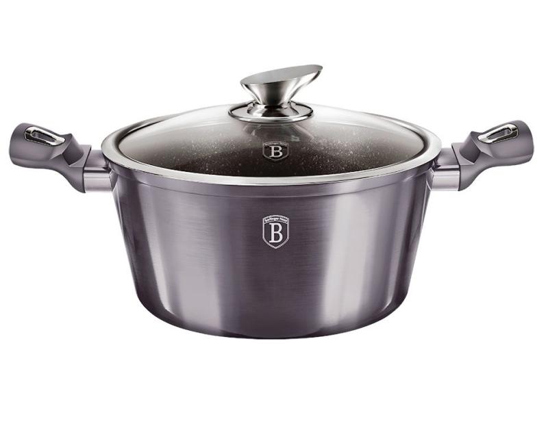 Berlingerhaus Kastrol s poklicí s mramorovým povrchem 28 cm Carbon PRO Line