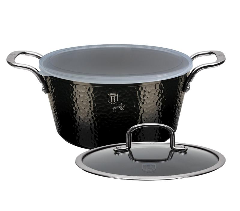 Berlingerhaus Kastrol s poklicí s titanovým povrchem 24 cm Shine Basalt Collection