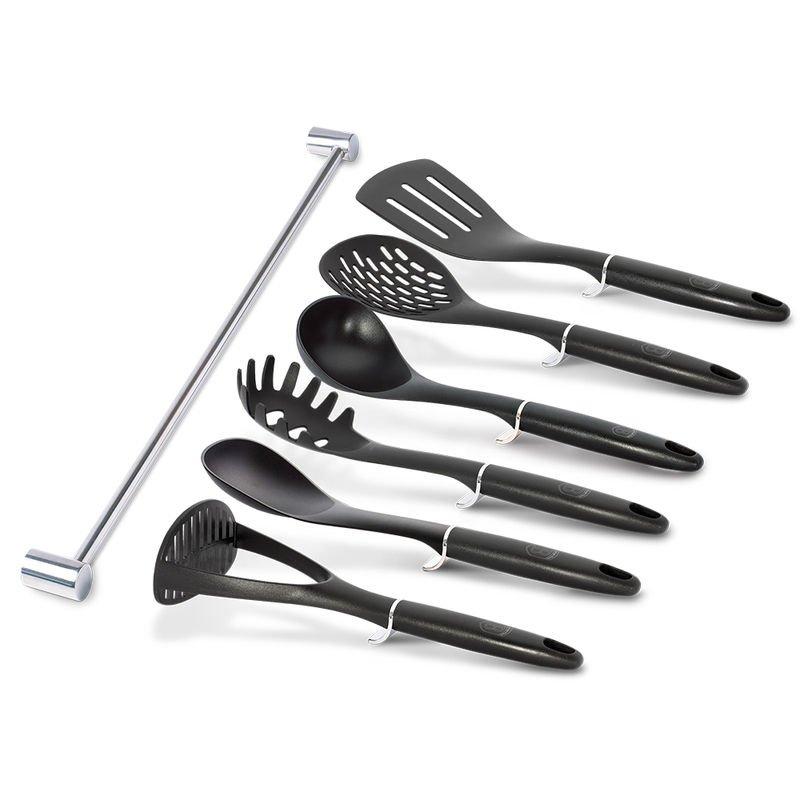 Berlingerhaus Kuchyňské náčiní s nástěnným držákem 7 ks Royal Black Collection