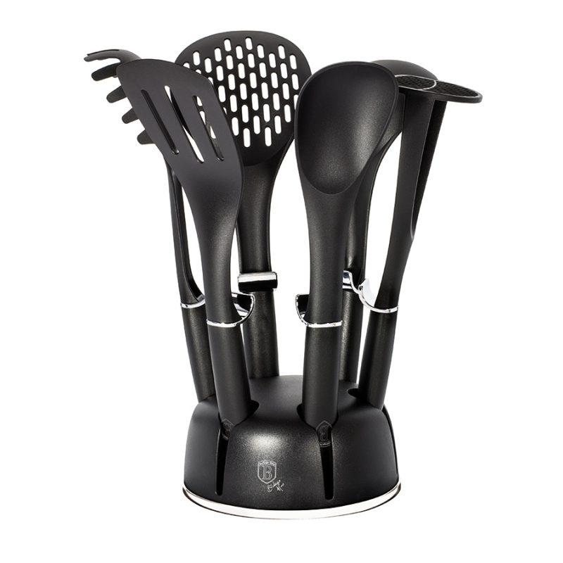 Berlingerhaus Kuchyňské náčiní ve stojanu sada 7 ks Royal Black Collection