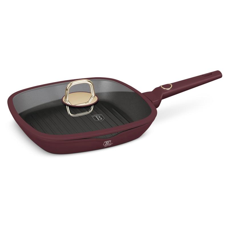 Berlingerhaus Pánev grilovací s titanovým povrchem a poklicí 28 cm Leonardo Collection