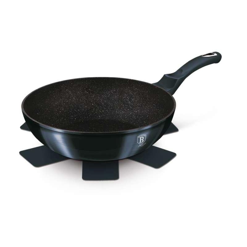 Berlingerhaus Wok pánev s mramorovým povrchem 30 cm Metallic Line Aquamarine Edition