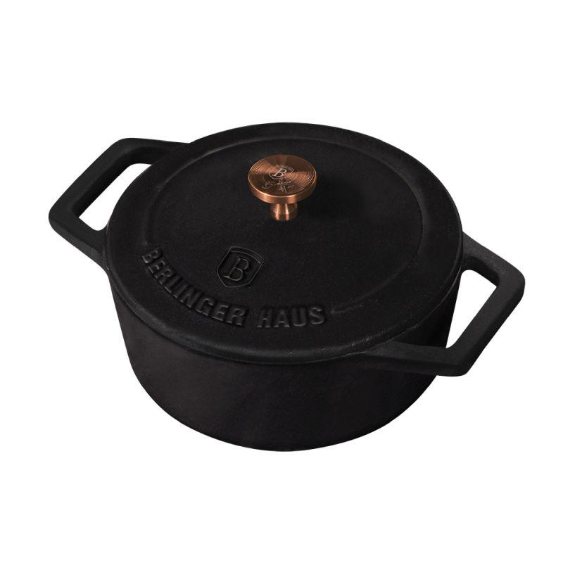 Berlingerhaus Pekáč litinový s poklicí 10 cm Black Royal Collection