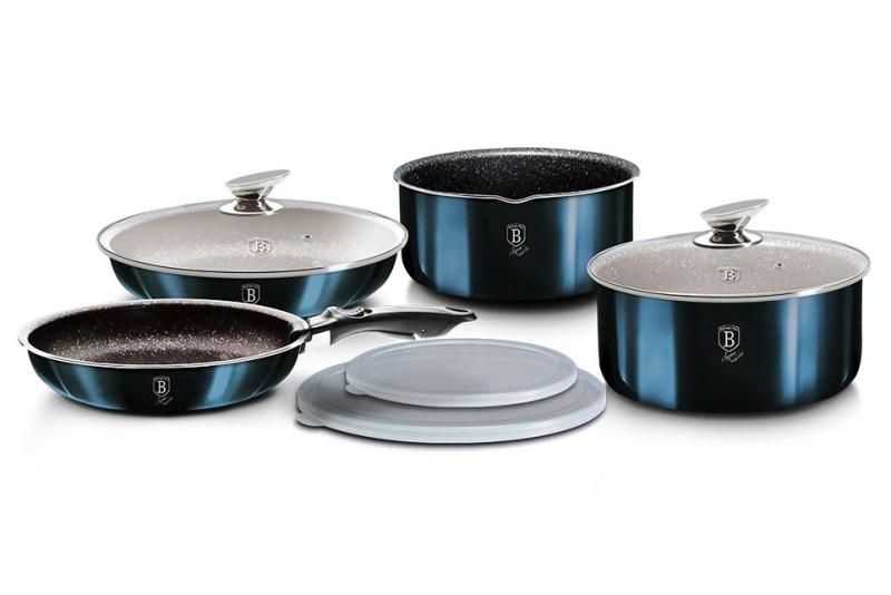 Berlingerhaus Sada nádobí s odnímatelnou rukojetí 9 ks Aquamarine Metallic Line