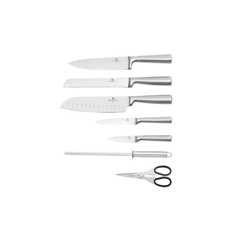 Berlingerhaus Sada nožů berez v otočném stojanu 8 ks stříbrná