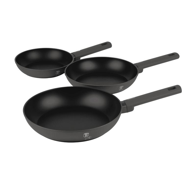 Berlingerhaus Sada pánví s nepřilnavým povrchem 3 ks Antracit Collection
