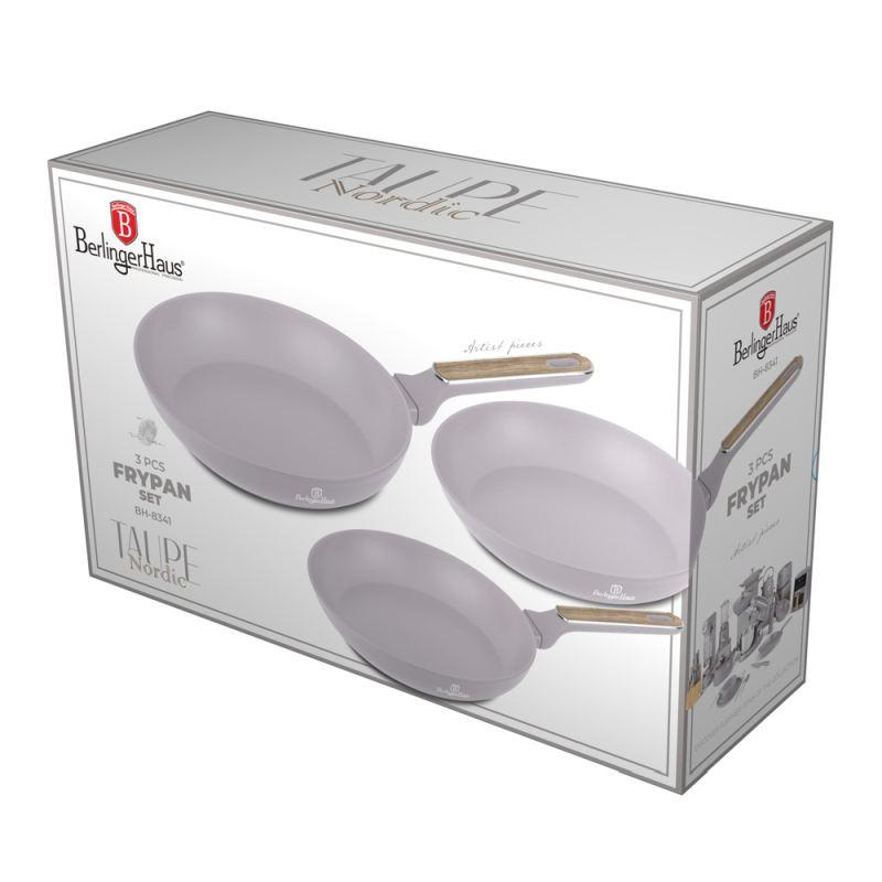 Berlingerhaus Sada pánví s titanovým povrchem 3 ks Taupe Nordic Collection